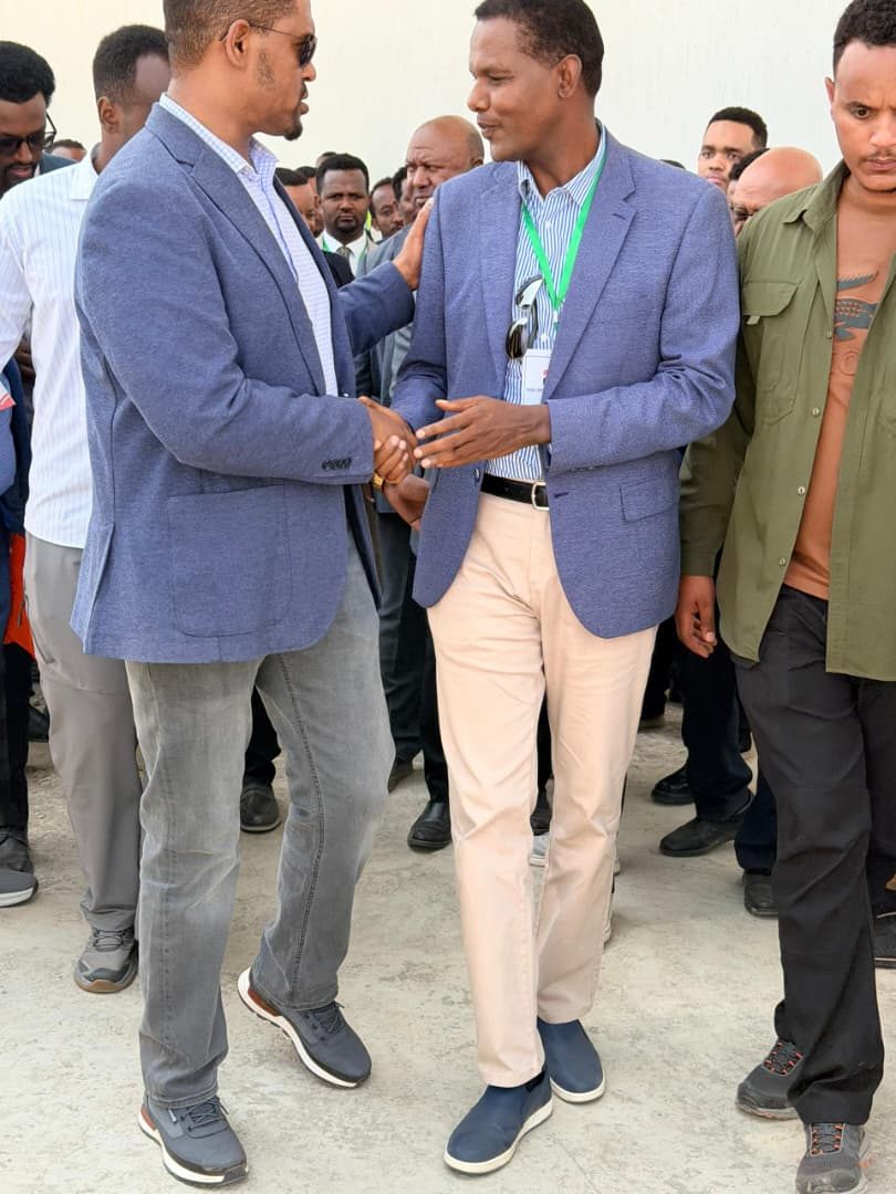Members of the visiting delegation greeting on site at the National Trade Free Zone